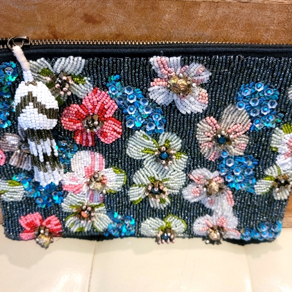 Anthropologie Jasper and Jeera Beaded Wristlet/Clutch